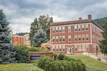 Front view of WVU Potomac State College campus